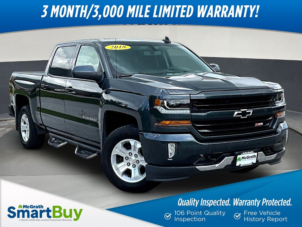 Gray (Graphite Metallic) 2018 Chevrolet Silverado 1500 Pickup Truck Four-Wheel Drive 6-Speed Automatic Overdrive