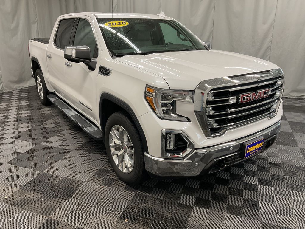White Frost Tricoat 2020 GMC Sierra 1500 SLT Crew Cab 4WD Pickup Truck Four-Wheel Drive Automatic