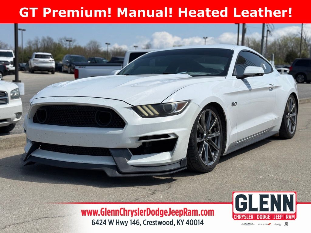 Oxford White 2015 Ford Mustang GT Premium Coupe RWD Coupe Rear-Wheel Drive 6-Speed Manual
