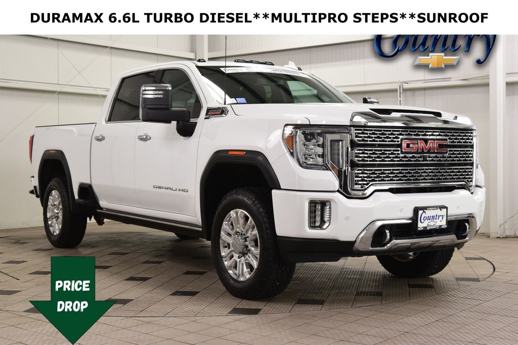 Summit White 2023 GMC Sierra 3500HD Denali Crew Cab 4WD Pickup Truck Four-Wheel Drive Automatic
