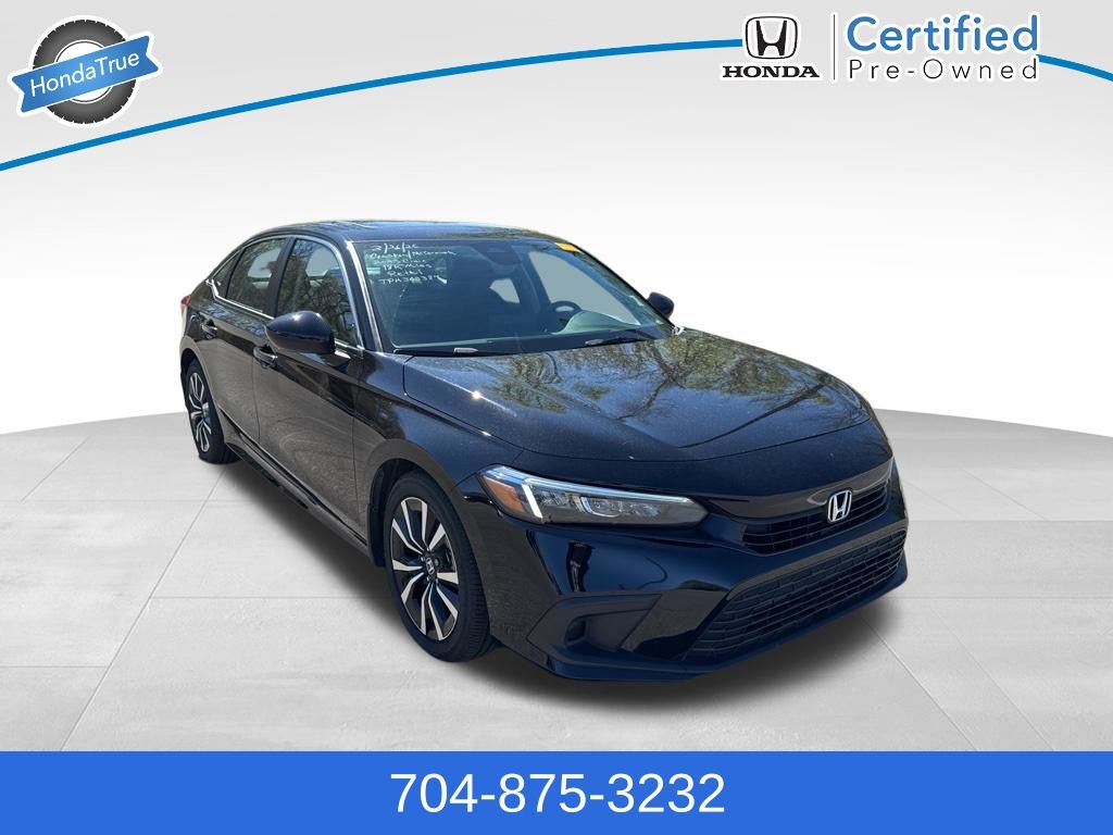 Crystal Black Pearl 2023 Honda Civic EX FWD Sedan Front-Wheel Drive Continuously Variable Transmission