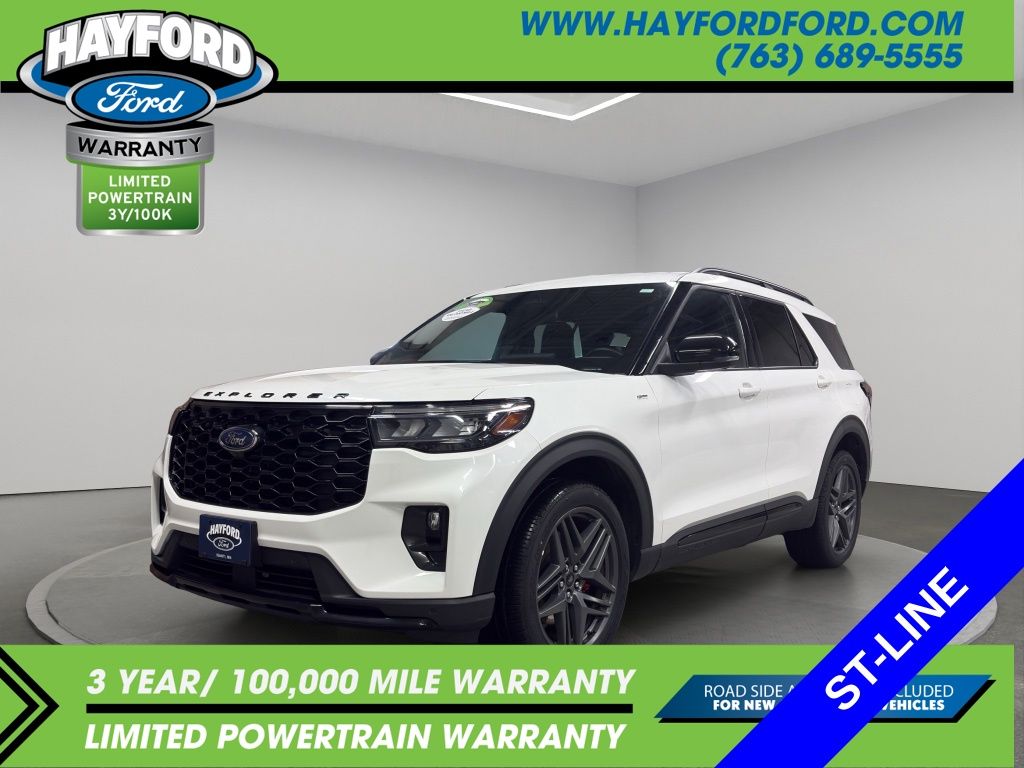 White Metallic 2025 Ford Explorer SUV / Crossover All-Wheel Drive Automatic