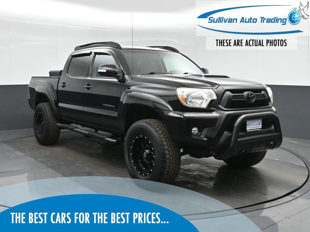 Black 2014 Toyota Tacoma Double Cab SB V6 4WD Pickup Truck Four-Wheel Drive 5-Speed Automatic