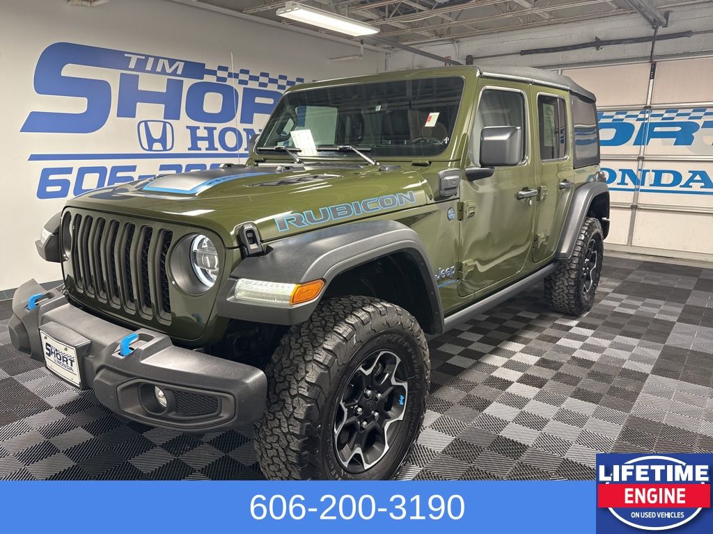 Sarge Green Clearcoat 2023 Jeep Wrangler 4xe Rubicon 4WD SUV / Crossover Four-Wheel Drive 8-Speed Automatic