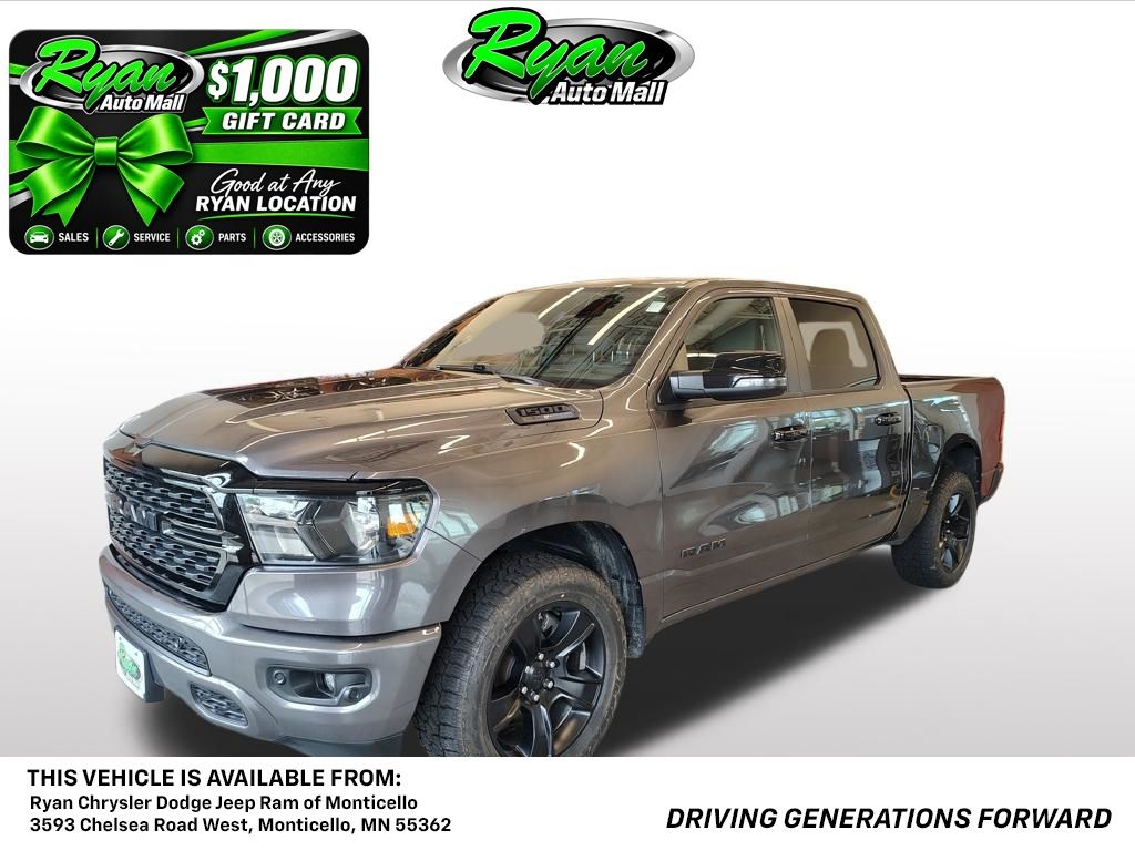 Gray (Granite Crystal Metallic Clearcoat) 2023 RAM 1500 Pickup Truck Four-Wheel Drive 8-Speed Automatic