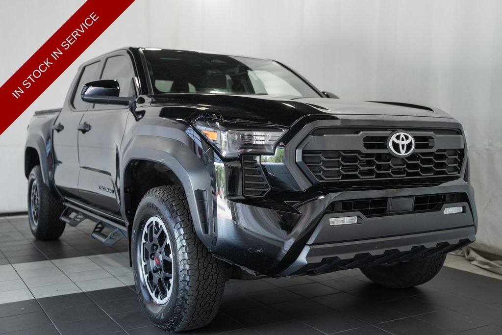 Black 2024 Toyota Tacoma TRD Off-Road Double Cab 4WD Pickup Truck Four-Wheel Drive 6-Speed Manual