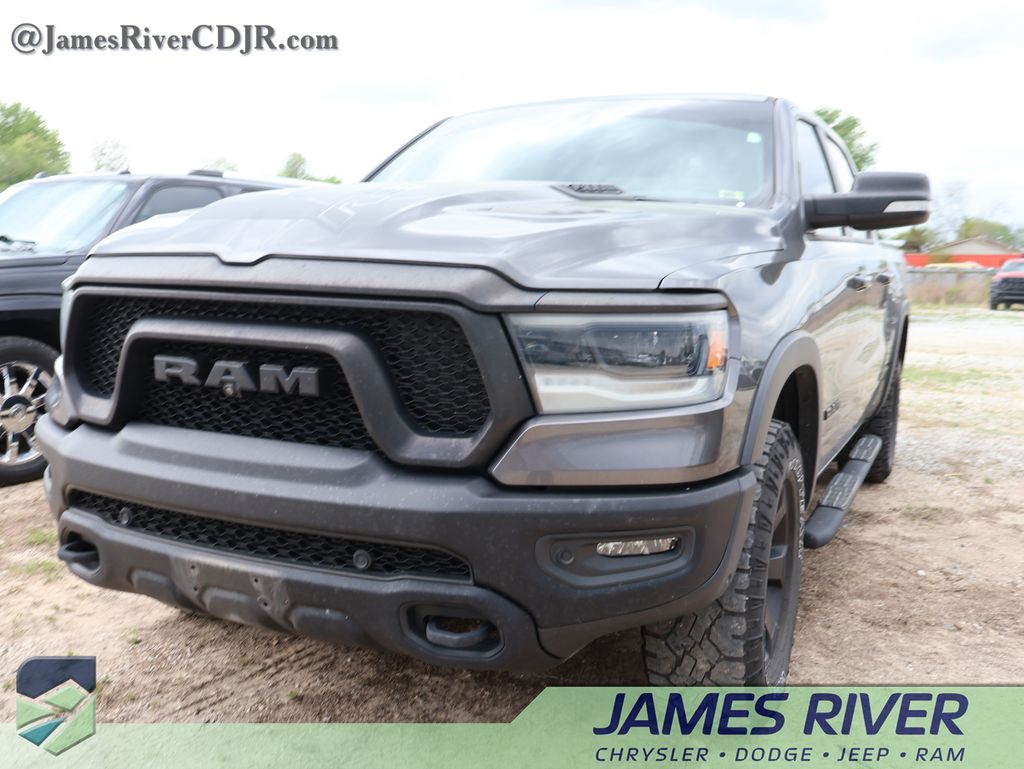 Gray (Granite Crystal Metallic Clearcoat) 2022 RAM 1500 Rebel Crew Cab 4WD Pickup Truck Four-Wheel Drive 8-Speed Automatic