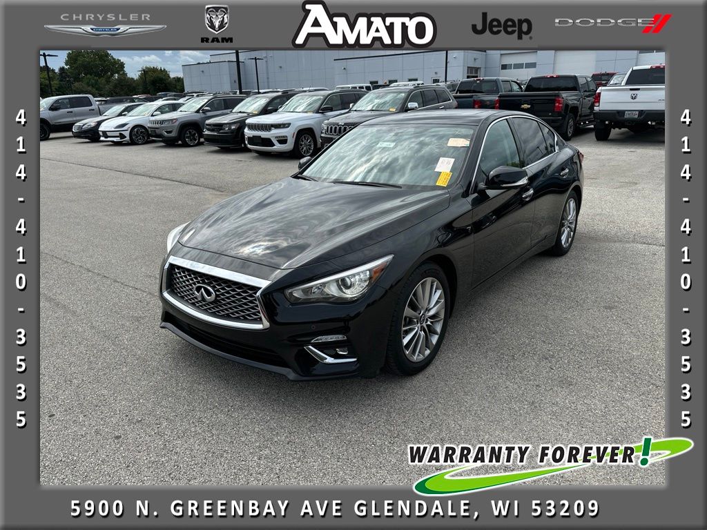 Black 2022 INFINITI Q50 Sedan All-Wheel Drive 7-Speed Automatic Overdrive