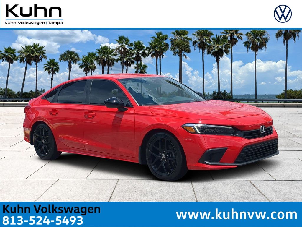 Rallye Red 2022 Honda Civic Sport FWD Sedan Front-Wheel Drive Continuously Variable Transmission