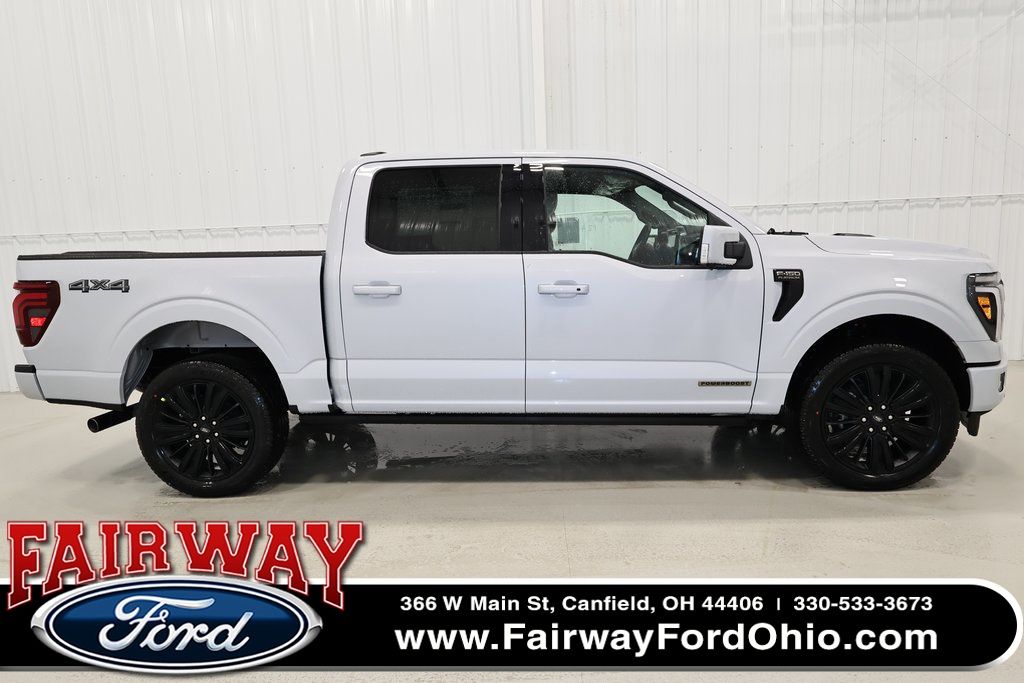 Space White Metallic 2025 Ford F-150 Platinum SuperCrew 4WD Pickup Truck Four-Wheel Drive Automatic