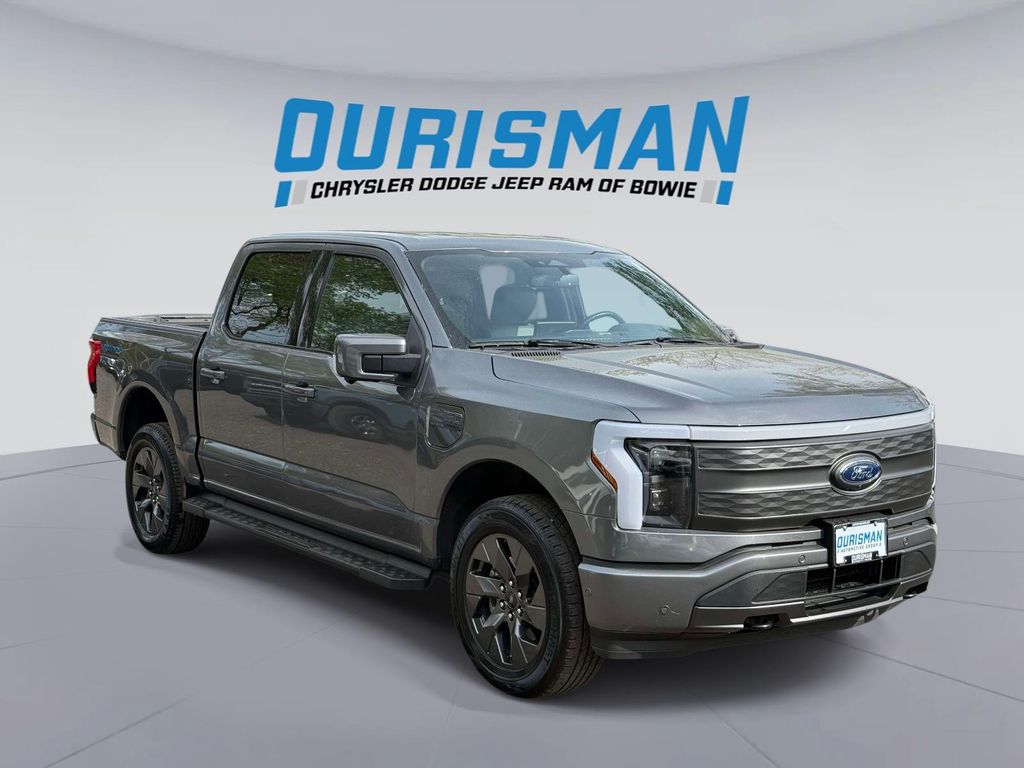 Gray Metallic 2022 Ford F-150 Lightning Lariat SuperCrew AWD Pickup Truck All-Wheel Drive Automatic