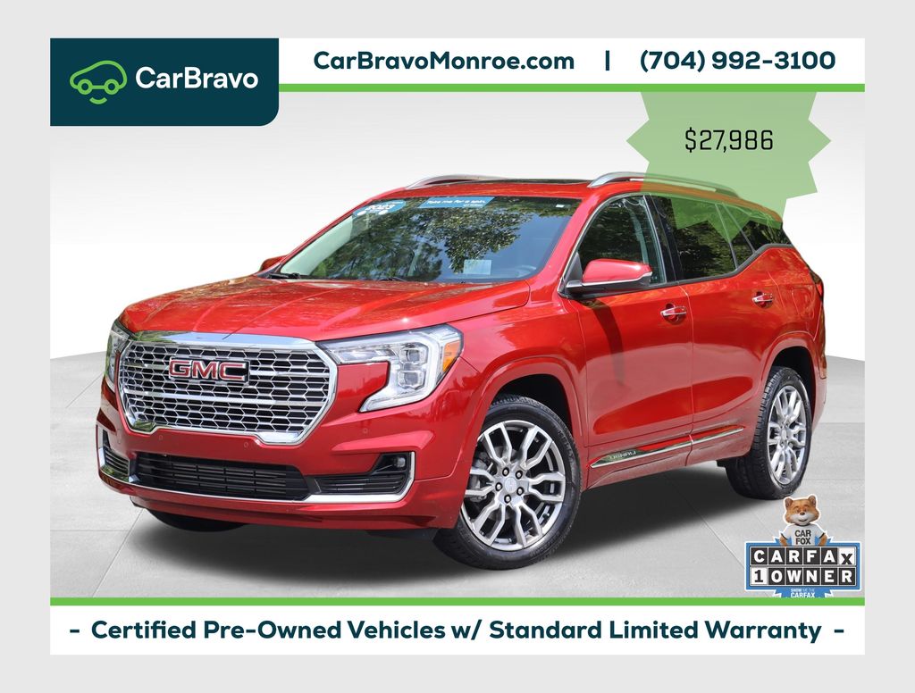 Volcanic Red Tintcoat 2023 GMC Terrain Denali AWD SUV / Crossover All-Wheel Drive 9-Speed Automatic