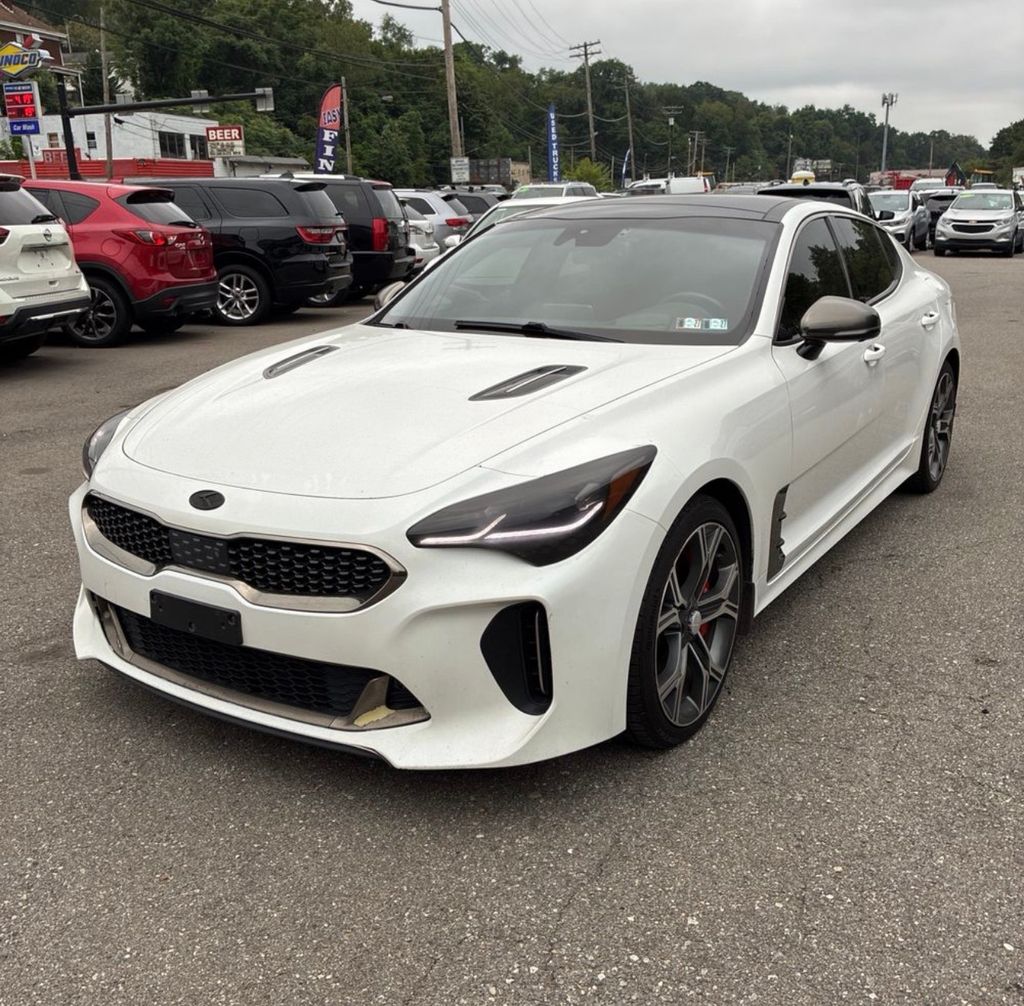 White 2019 Kia Stinger Sedan Rear-Wheel Drive 8-Speed Automatic