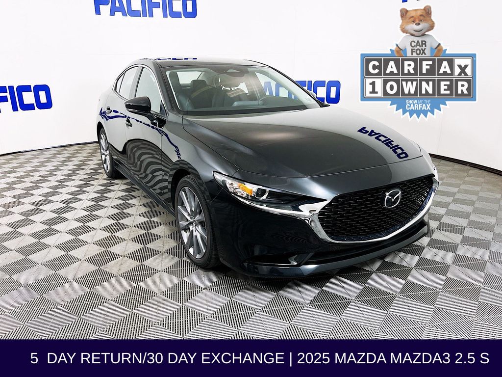 Jet Black Mica 2025 Mazda MAZDA3 2.5 S Preferred Sedan FWD Sedan Front-Wheel Drive 6-Speed Automatic