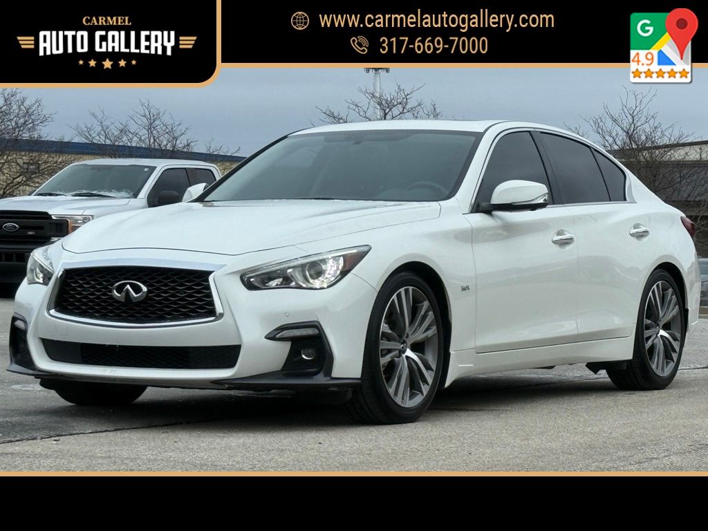 Pure White 2020 INFINITI Q50 Sedan Rear-Wheel Drive 7-Speed Automatic Overdrive