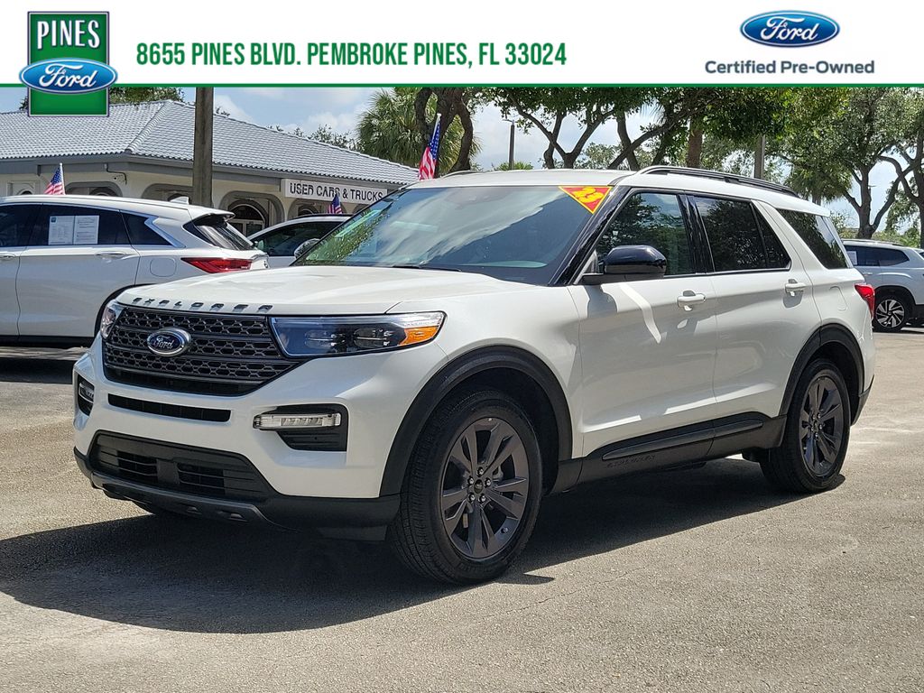 White Metallic 2023 Ford Explorer SUV / Crossover Rear-Wheel Drive Automatic