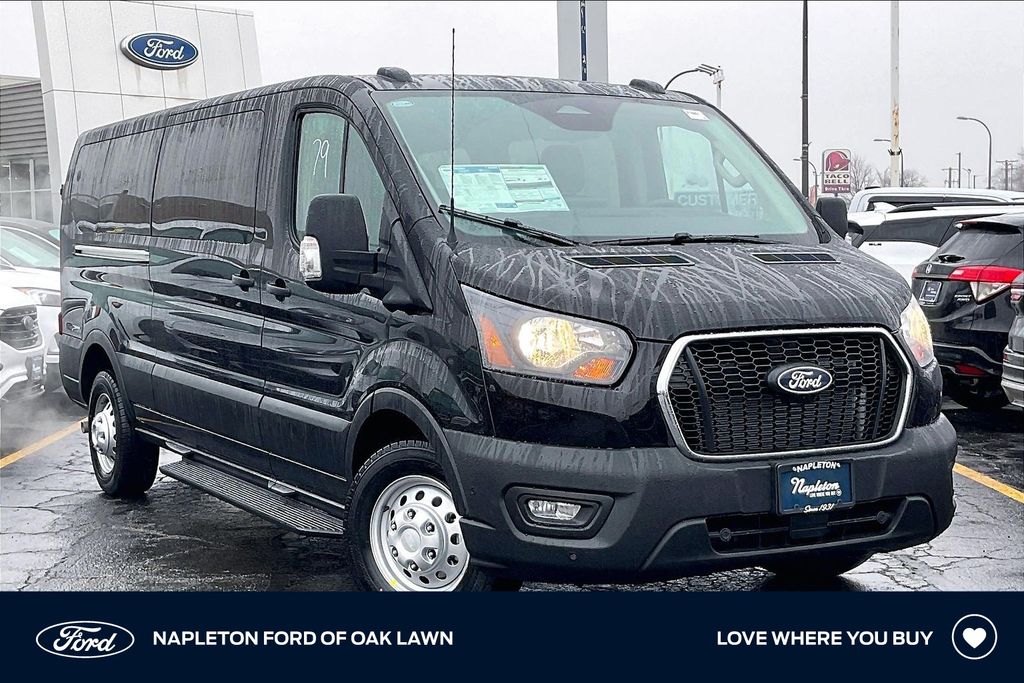 Black Metallic 2026 Ford Transit Passenger Van All-Wheel Drive