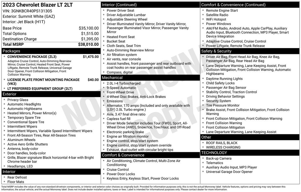 Used Car 2023 Chevrolet Blazer  Lt For Sale Under $25,000 In Austin, Texas