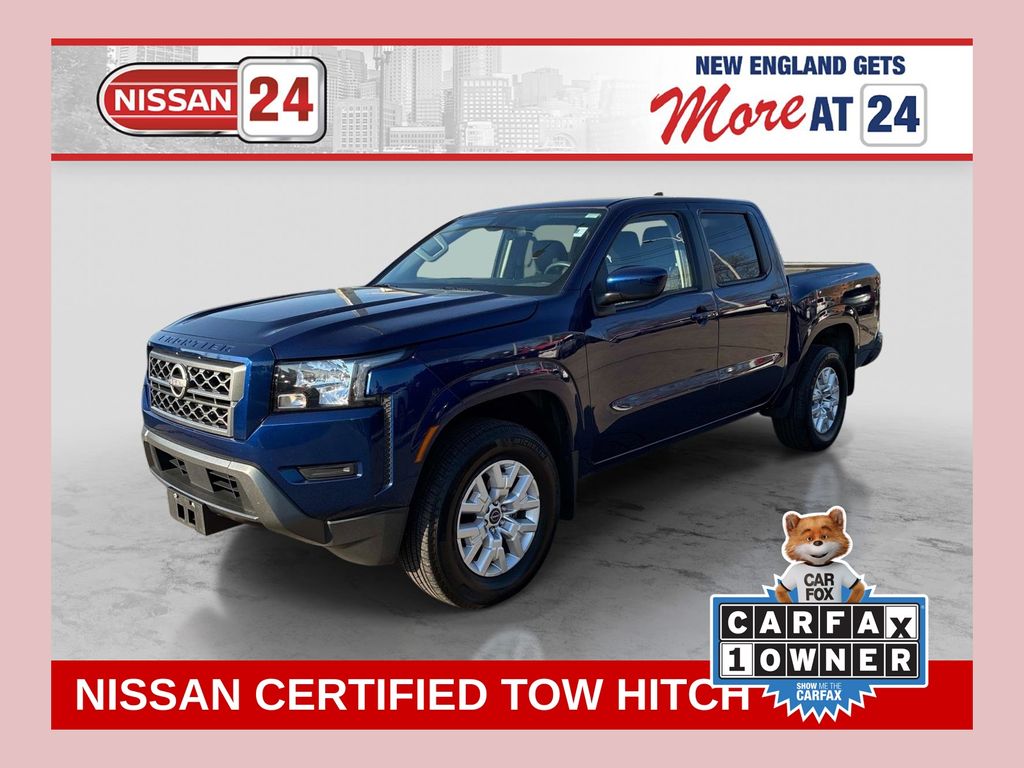Deep Blue Pearl 2023 Nissan Frontier Pickup Truck Four-Wheel Drive 9-Speed Automatic