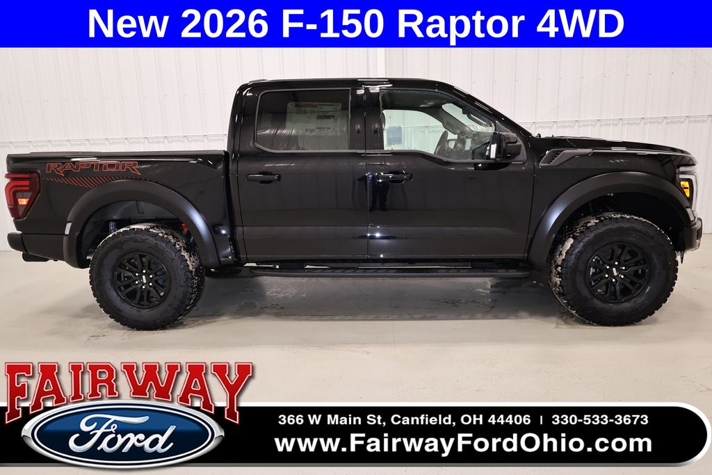 Agate Black Metallic 2026 Ford F-150 Raptor SuperCrew 4WD Pickup Truck Four-Wheel Drive Automatic