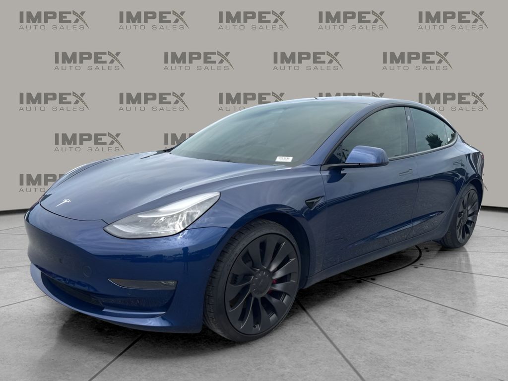 Deep Blue Metallic 2022 Tesla Model 3 Sedan All-Wheel Drive 1-Speed Automatic