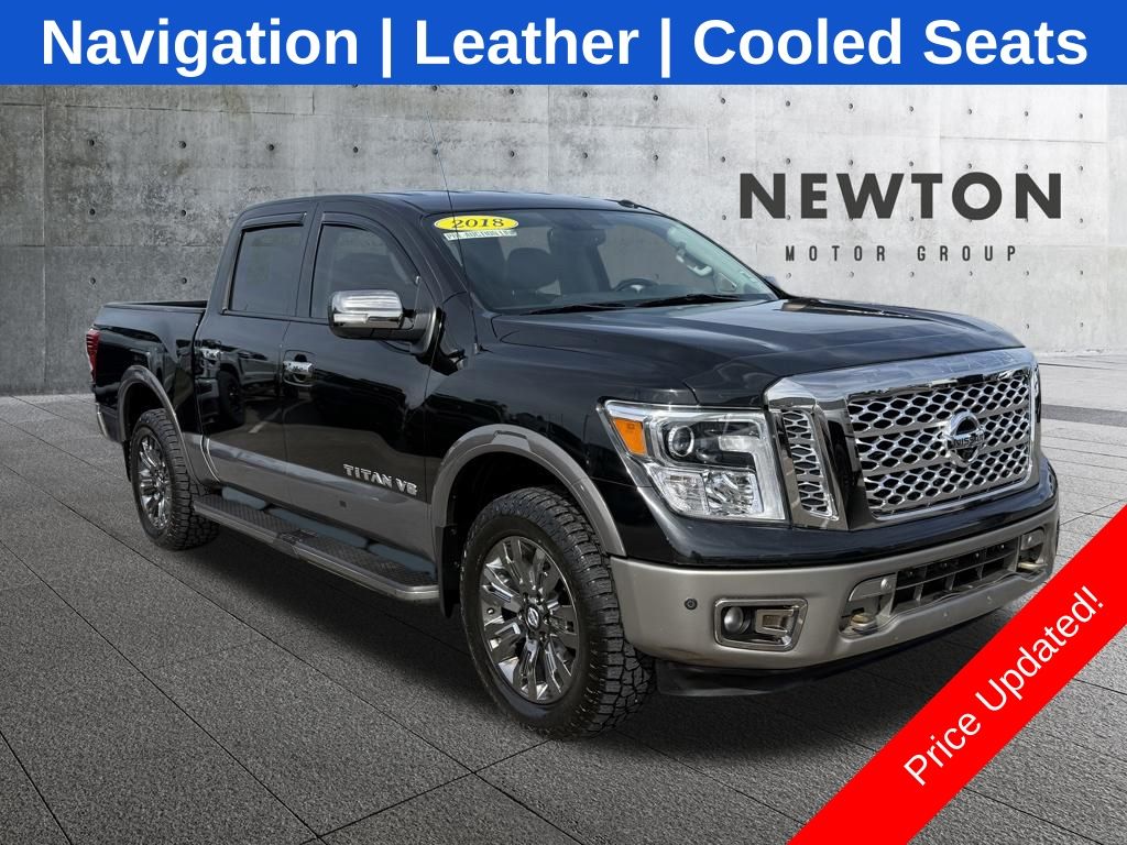 Gray (Magnetic Black) 2018 Nissan Titan Pickup Truck Four-Wheel Drive 7-Speed Automatic
