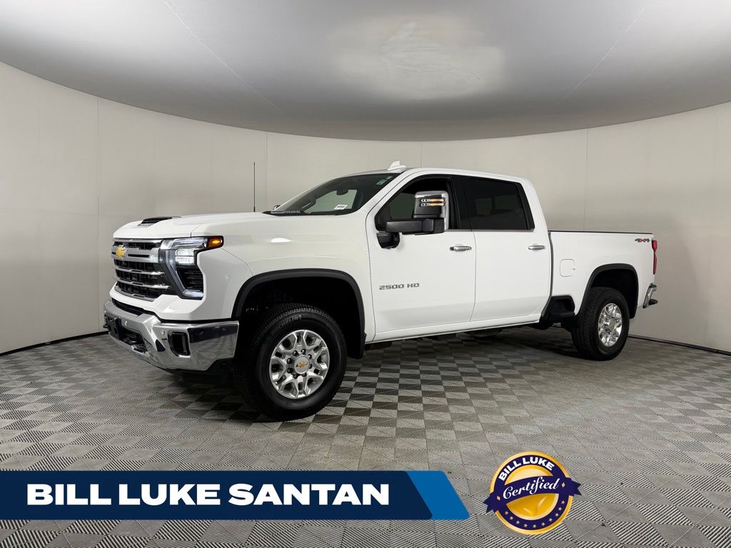 Summit White 2025 Chevrolet Silverado 2500HD LTZ Crew Cab 4WD Pickup Truck Four-Wheel Drive Automatic