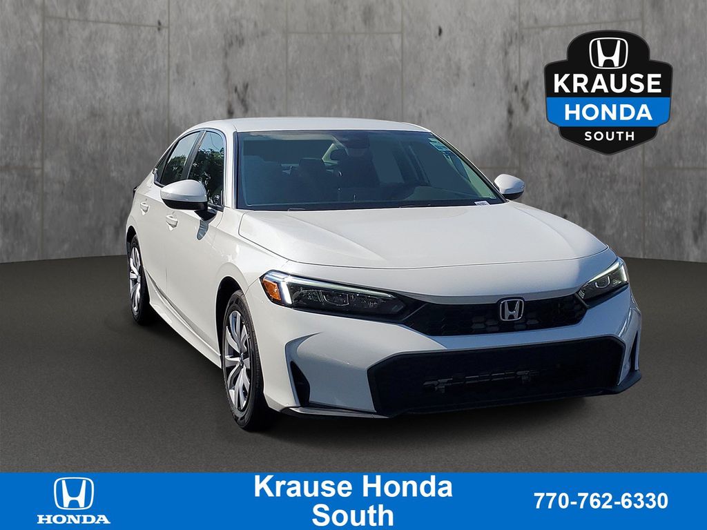 Platinum White Pearl 2026 Honda Civic Sedan Front-Wheel Drive Continuously Variable Transmission