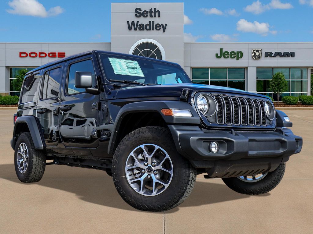 Black Clearcoat 2025 Jeep Wrangler Sport S 4-Door 4WD SUV / Crossover Four-Wheel Drive 8-Speed Automatic
