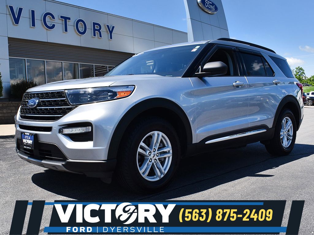 Iconic Silver Metallic 2022 Ford Explorer SUV / Crossover All-Wheel Drive Automatic