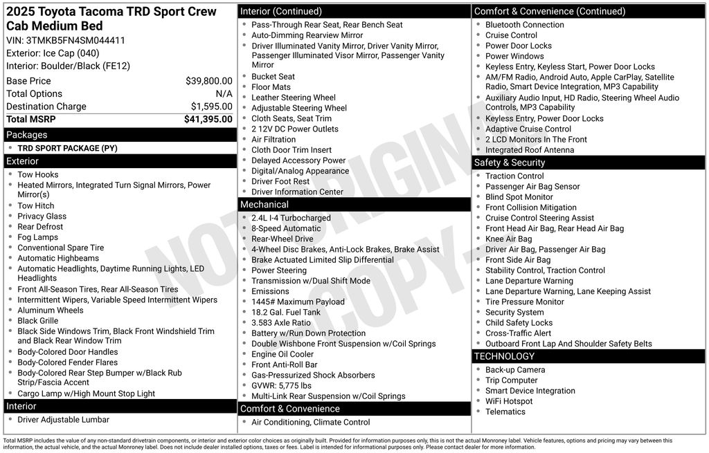 Certified Used 2025 White Toyota TRD Sport image 7
