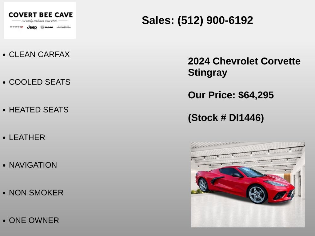 Used Car 2024 Chevrolet Corvette  Stingray For Sale Under $70,000 In Austin, Texas