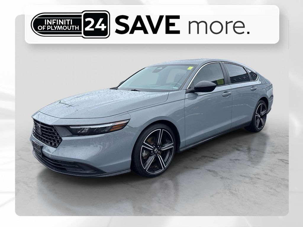 Gray 2023 Honda Accord Hybrid Sedan Front-Wheel Drive Continuously Variable Transmission