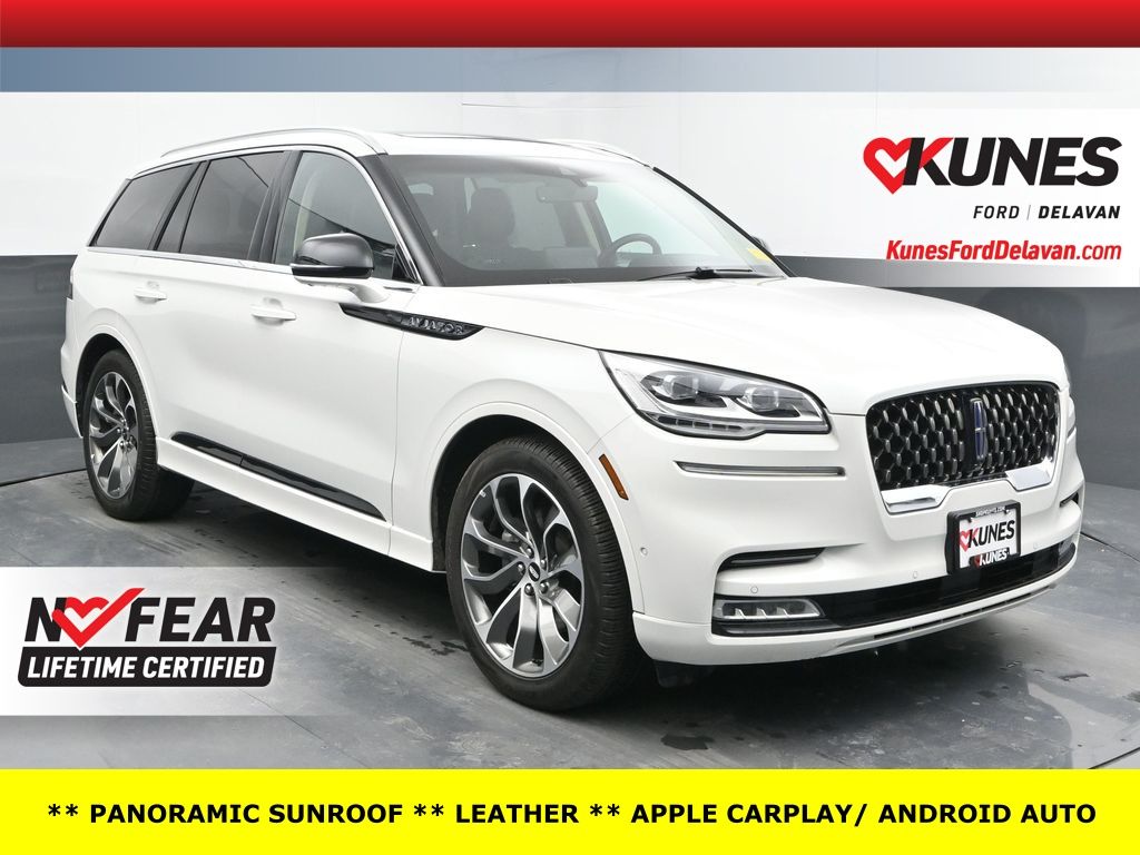 Pristine White 2021 Lincoln Aviator Grand Touring AWD SUV / Crossover All-Wheel Drive Automatic