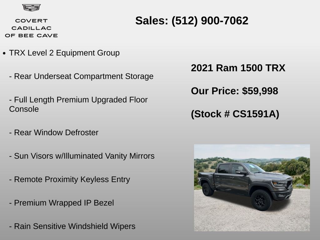 Used Car 2021 Ram 1500  Trx For Sale Under $60,000 In Austin, Texas