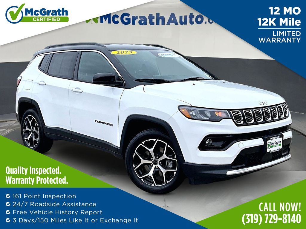 Bright White Clearcoat 2025 Jeep Compass Limited 4WD SUV / Crossover Four-Wheel Drive 8-Speed Automatic