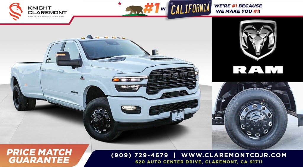 Bright White Clearcoat 2026 RAM 3500 Limited Crew Cab LB DRW 4WD Pickup Truck Four-Wheel Drive 8-Speed Automatic