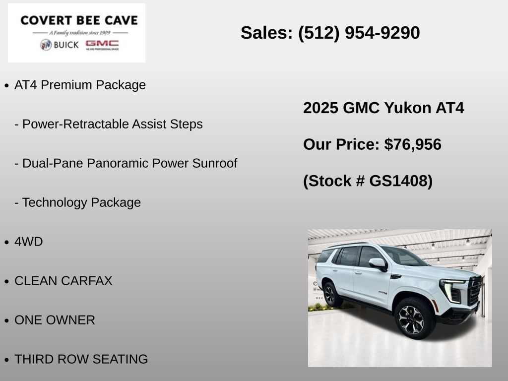 Used Car 2025 Gmc Yukon  At4 For Sale Under $80,000 In Austin, Texas