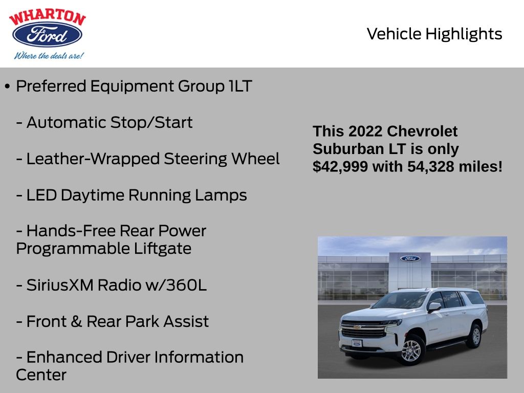 2022 Chevrolet Suburban LT White at Classic Chevrolet Galveston