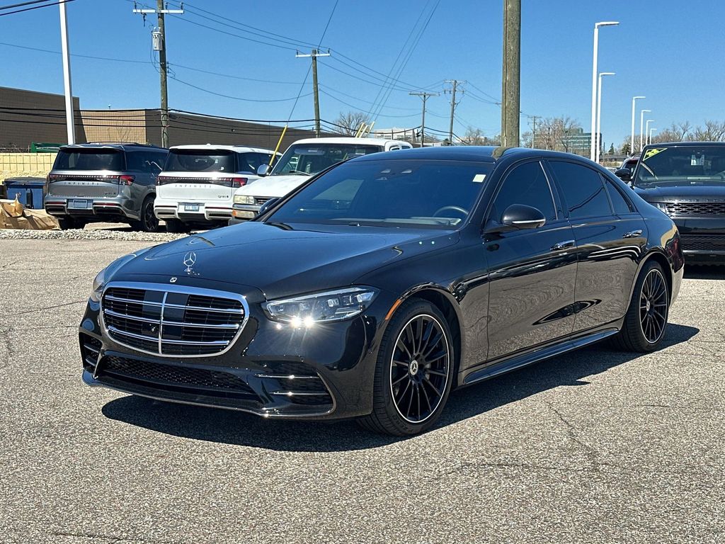 Obsidian Black Metallic 2025 Mercedes-Benz S-Class S 580 4MATIC Sedan All-Wheel Drive 9-Speed Automatic