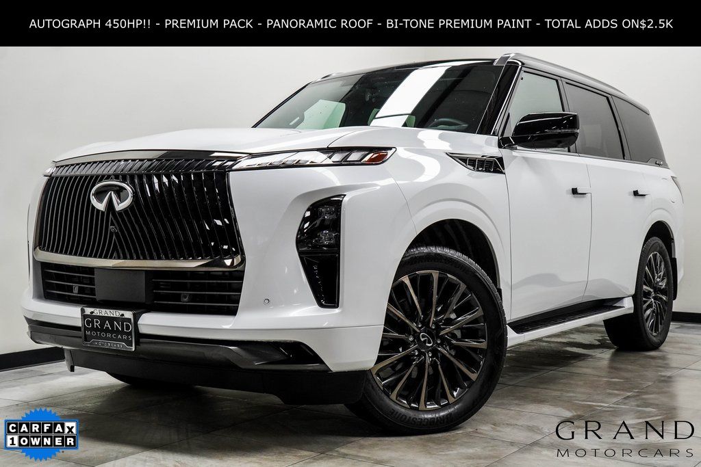 Radiant White/Black Obsidian 2026 INFINITI QX80 Autograph 4WD SUV / Crossover All-Wheel Drive 9-Speed Automatic