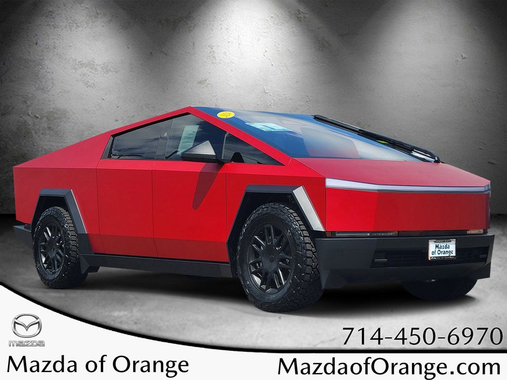 Red 2024 Tesla Cybertruck Crew Cab AWD Pickup Truck All-Wheel Drive 1-Speed Automatic