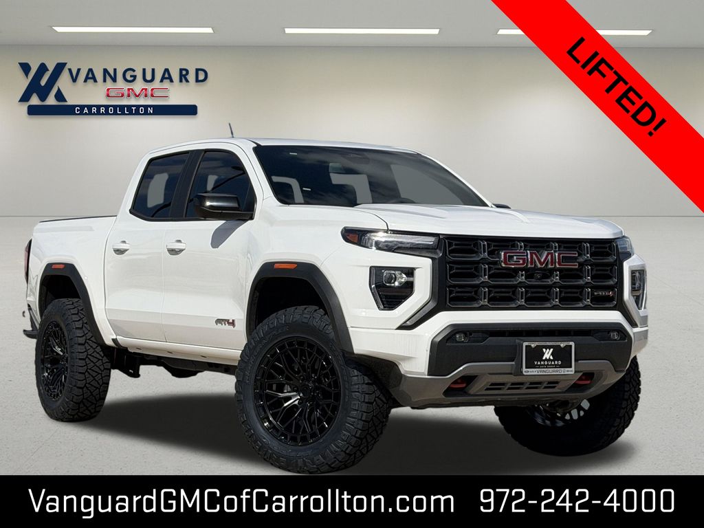 Summit White 2026 GMC Canyon AT4 Crew Cab 4WD Pickup Truck Four-Wheel Drive 8-Speed Automatic