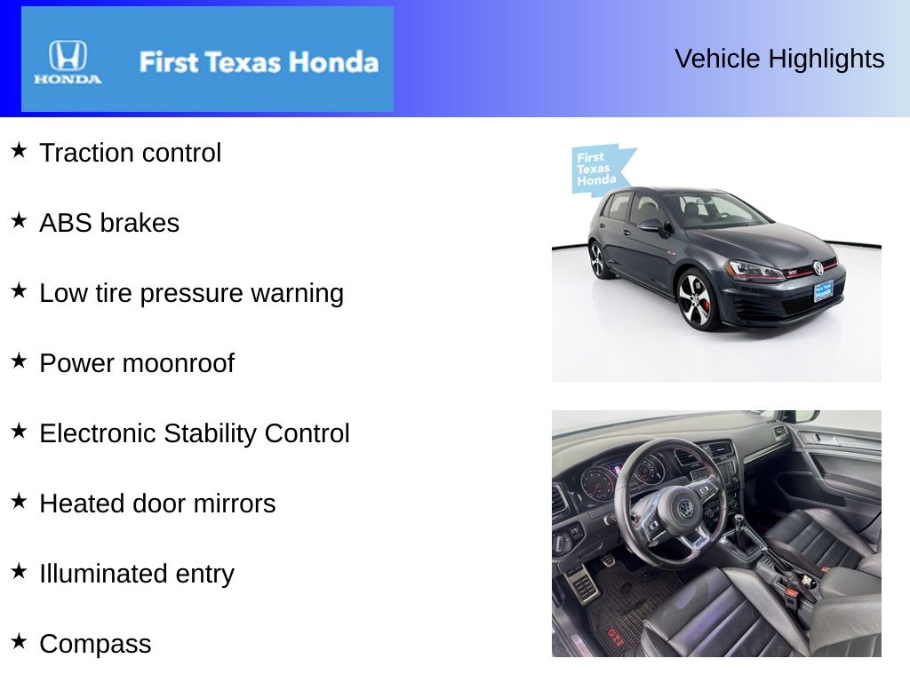 Used Car 2016 Volkswagen Golf Gti  For Sale Under $25,000 In Austin, Texas