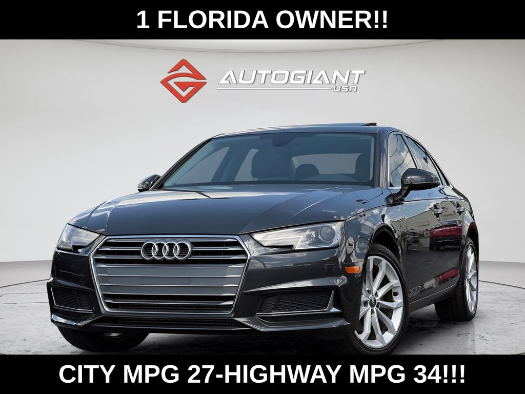 Gray Metallic 2019 Audi A4 Sedan Front-Wheel Drive 7-Speed Automatic
