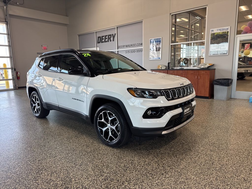 Bright White Clearcoat 2024 Jeep Compass Limited 4WD SUV / Crossover Four-Wheel Drive 8-Speed Automatic