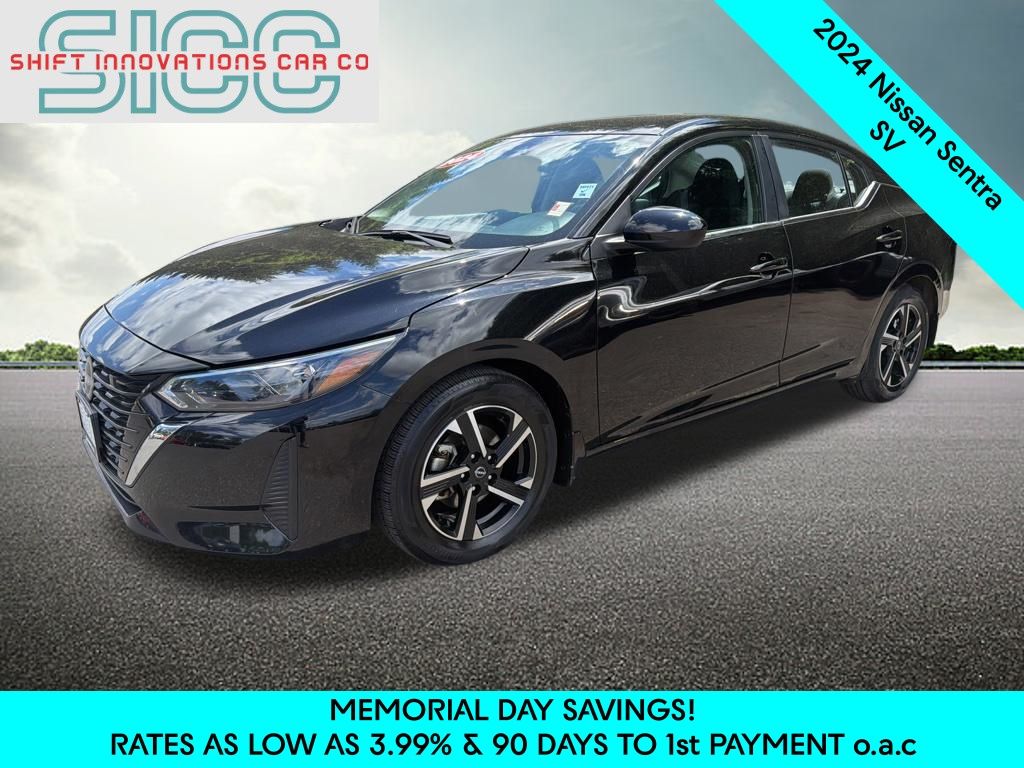 Super Black 2024 Nissan Sentra SV FWD Sedan Front-Wheel Drive Continuously Variable Transmission