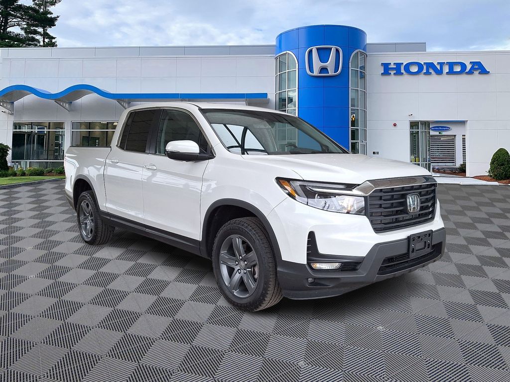 Platinum White Pearl 2023 Honda Ridgeline RTL AWD Pickup Truck All-Wheel Drive 9-Speed Automatic