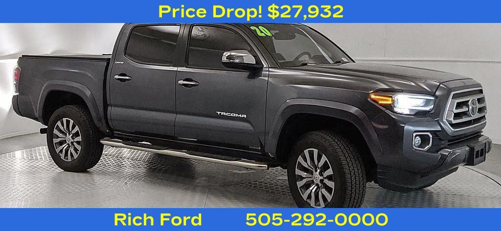 Magnetic Gray Metallic 2020 Toyota Tacoma Limited Double Cab 4WD Pickup Truck Four-Wheel Drive 6-Speed Automatic
