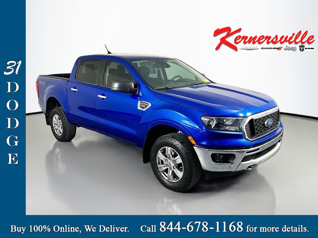 Lightning Blue Metallic 2019 Ford Ranger XLT SuperCrew 4WD Pickup Truck Four-Wheel Drive Automatic